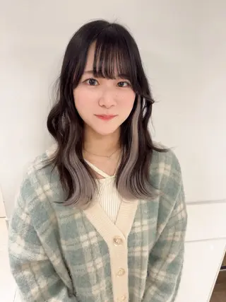 ミディアム りおな/エクステ /ミルクティーカラーのヘアスタイル