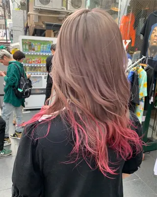 ミディアム カラー ピンクベージュ/新潟 万代/高橋桃葉🍑のヘアスタイル