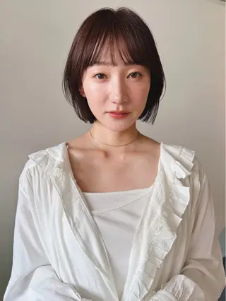 ショート カラー パーマ 🫧小顔×似合わせ× 透明感カラー🫧のヘアスタイル