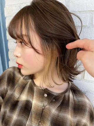 セミロング カラー ヘアアレンジ 髪質改善　ANFINI 仙台所属・仙台Ｉ韓国レイヤー Ｉ髪質改善Ｉ伊藤拓海のヘアスタイル