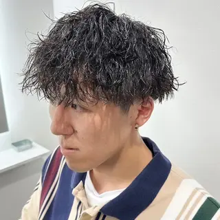 ミディアム メンズ 韓国風レイヤー🗝要 暗透カラー📓吉祥寺のヘアスタイル