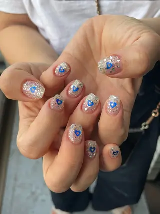 リボンパーツ/シール別途!!♡ #落書き風ネイル#ピンクネイル