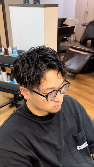 パーマ メンズ 大滝 宜史のヘアスタイル