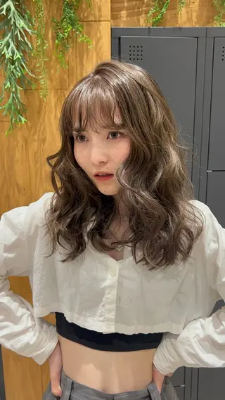 ロング カラー 似合わせ前髪／ 小顔カット🎀そうのヘアスタイル