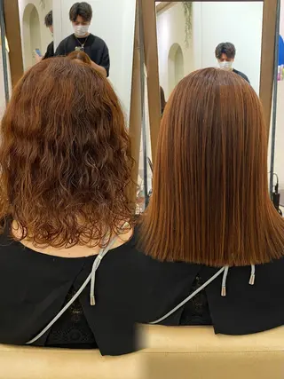 ミディアム 艶髪/艶カラー/縮毛 / タキダのヘアスタイル