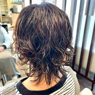 ミディアム カラー パーマ Venti  hair&spa所属・沖瀬 凪沙のヘアスタイル