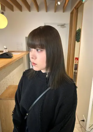 ミディアム カラー 矢場町/酸性ストレー ト/ボブパーマのヘアスタイル