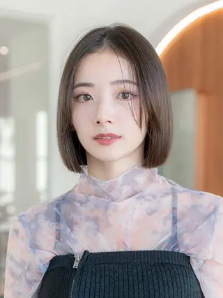 ミディアム カラー HAVANA  渋谷所属・くびれボブ×赤み 消しカラー/楓のヘアスタイル