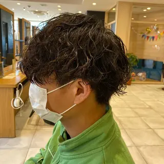 ショート パーマ メンズ Seaツイスト/ ユウガのヘアスタイル