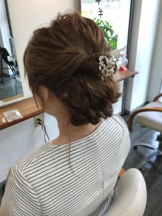 ミディアム ヘアアレンジ 芝 幸大のヘアスタイル