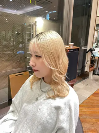 セミロング 大阪梅田 稲葉利也斗のヘアスタイル