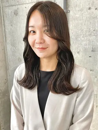 ロング カラー ヘアアレンジ 切りっぱなしボブ/ デザインカラー店長のヘアスタイル