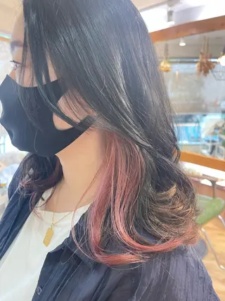 ロング カラー ボブ/インナーカラー ショート/佐野祥子のヘアスタイル