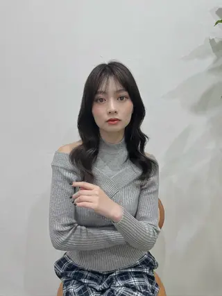 ミディアム パーマ ヘアアレンジ 韓国ヘア/韓国風 パーマ/kazueのヘアスタイル