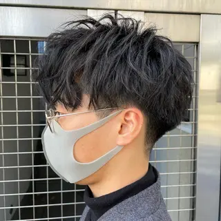 ショート メンズ アイブロウ 【メンズ縮毛矯正】 田中秀斗のヘアスタイル