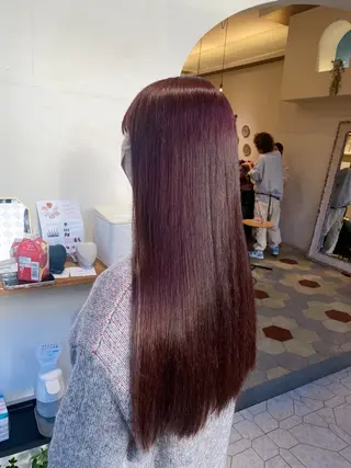 セミロング 艶髪/艶カラー/縮毛 /   タキダのヘアスタイル