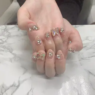 ネイル はな💎ネイル ワンホン、長さ出しのネイルデザイン