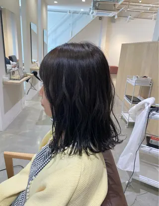 ミディアム カラー ブリーチなしWカラー /酸性ストレート河本のヘアスタイル