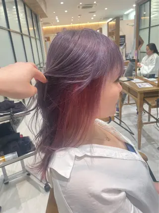 セミロング カラー ハイライトカラー/ ハイトーン🍀白石のヘアスタイル