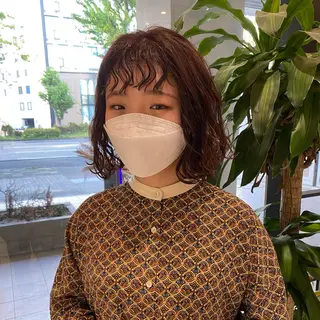 ミディアム パーマ DEAN所属・KEIGO/パーマ ハイトーン/DEANのヘアスタイル