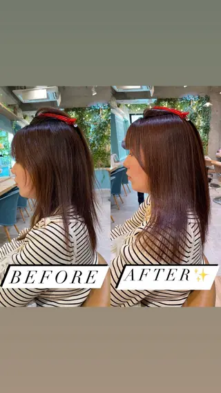 セミロング 山本翔一郎 韓国顔周りレイヤーのヘアスタイル