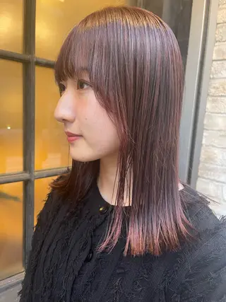 ミディアム カラー fil横浜店長パーマ ブリーチ特化TOMOのヘアスタイル