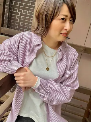 ミディアム ママ美容師 ＊ヒマワリのヘアスタイル