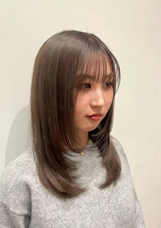 ミディアム 暖色カラー/似合わせ カット/名古屋/辻のヘアスタイル