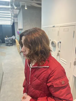 セミロング メンズ 🌀toa/波巻き✨ /メンズパーマ／栄のヘアスタイル