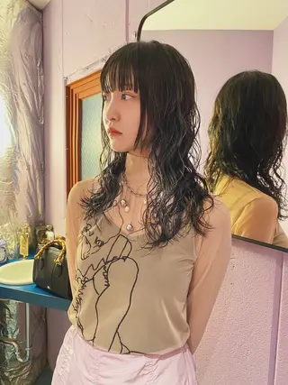 セミロング パーマ レイヤー/パーマ /ウルフ/nabeのヘアスタイル