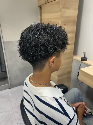 ショート メンズ RIKA💙パーマ 艶カラー💙のヘアスタイル