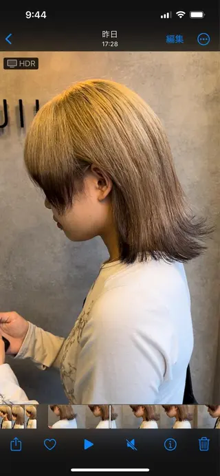 ミディアム カラー newi saLyu 今井海斗のヘアスタイル