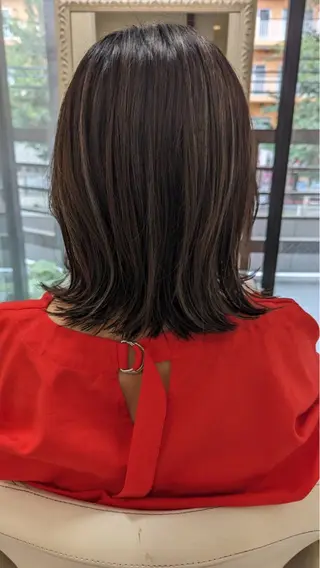 ミディアム カラー ママ美容師 ＊ヒマワリのヘアスタイル