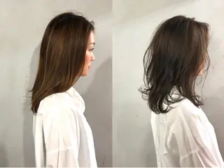 ミディアム カラー ボブ/ショート/ 白髪染め/メンズ葛西のヘアスタイル