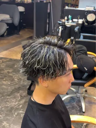 ミディアム パーマ メンズ ✂️メンズ✂️カラー パーマ/舘野  涼太のヘアスタイル