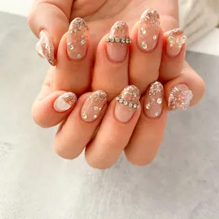 ネイル ゴテゴテ💙ワンホン リオナのネイルデザイン