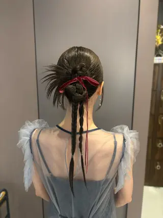 ロング ヘアアレンジ 韓国/透明感カラー 外村さなのヘアスタイル