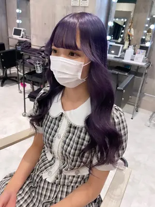 ロング カラー パーマ ヘアアレンジ メンズ キッズ ネイル マツエク・マツパ アイブロウ 🎀韓国スタイル YURINA🎀のヘアスタイル