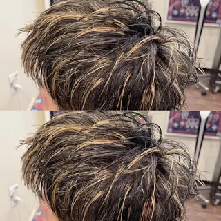ショート カラー メンズ peakshair所属・髪質改善/メンズパ ーマ𝒀𝑼𝑻𝑶のヘアスタイル