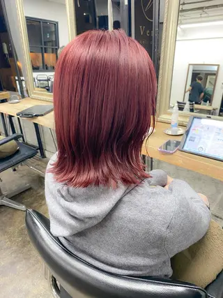 ミディアム カラー hair design verda所属・レイヤー暖色カラー 池袋Yamamotoのヘアスタイル