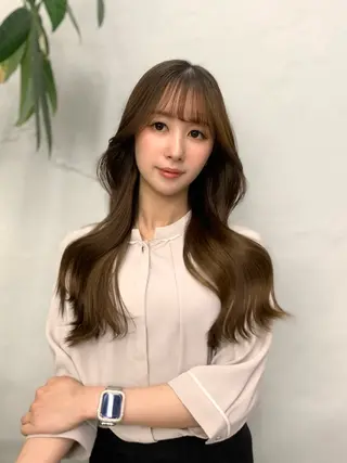 ロング shes茶屋町アリサ 🎀顔周り×韓国風のヘアスタイル