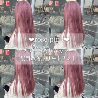 セミロング カラー ワインレッド 🍒KAHOのヘアスタイル