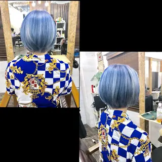 ショート ✯カラー&編み込み エクステ✯池田智博✯のヘアスタイル