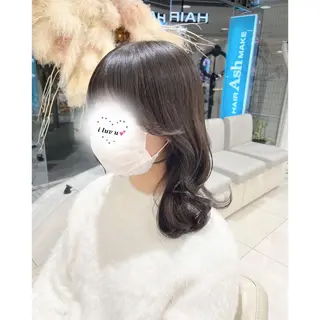 セミロング 韓国ヘア 🎀中川綾乃🎀のヘアスタイル