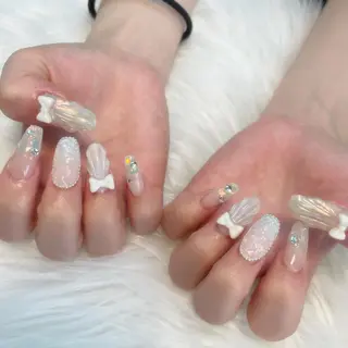 ネイル ゴテゴテ💙ワンホン リオナのネイルデザイン