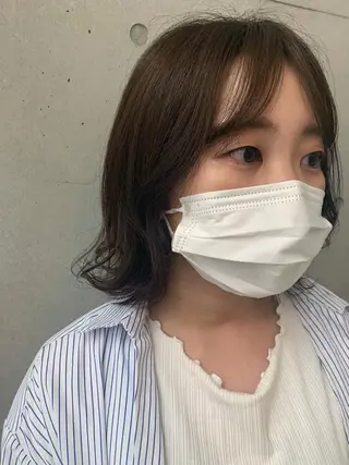 ミディアム カラー ブリーチなしWカラー /地毛風/小林凪沙のヘアスタイル