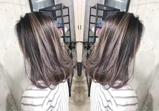 セミロング カラー 北條 優輝のヘアスタイル