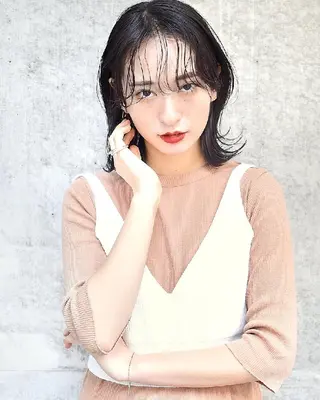 ミディアム カラー ヘアアレンジ 南堀江 möwen ( メーヴェ )所属・mowen RUIのヘアスタイル