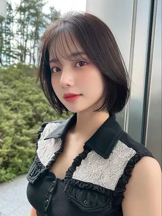 セミロング 💜juna💜/高 槻/韓国風のヘアスタイル