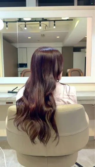 ロング カラー ヘアアレンジ 透明感カラー ももかのヘアスタイル